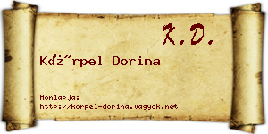 Körpel Dorina névjegykártya